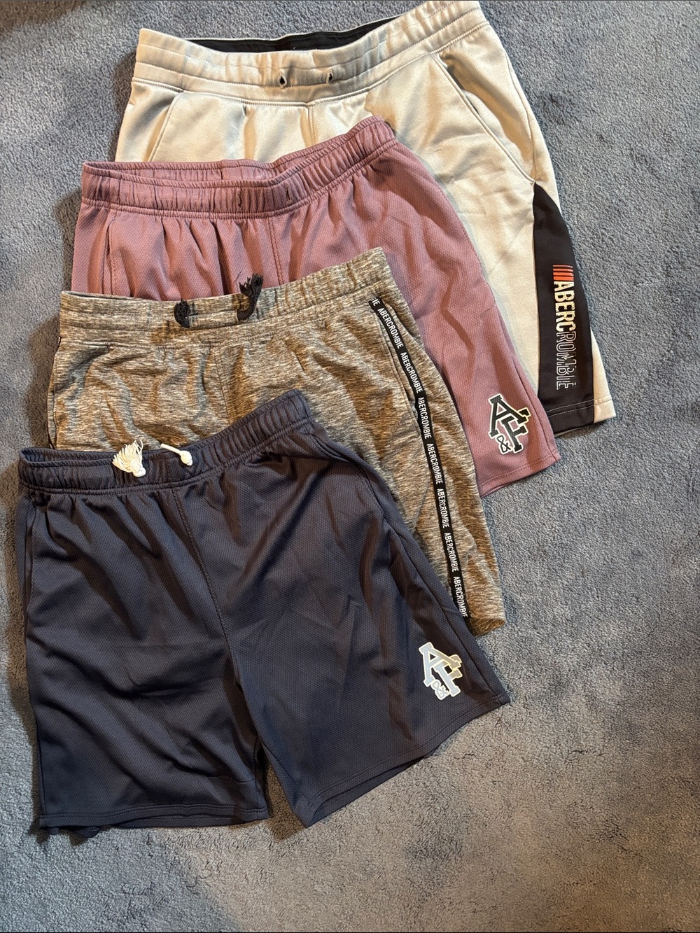abercrombie kids Navy, Gray, Mauve & Silver Athletic Shorts Set